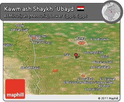 Satellite Panoramic Map of Kawm Ash Shaykh `Ubayd