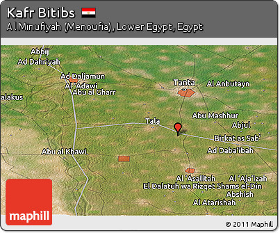 Satellite Panoramic Map of Kafr Bitibs