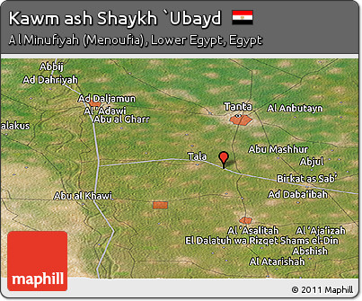 Satellite Panoramic Map of Kawm Ash Shaykh `Ubayd