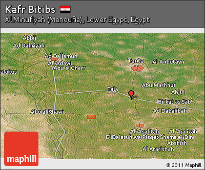 Satellite Panoramic Map of Kafr Bitibs