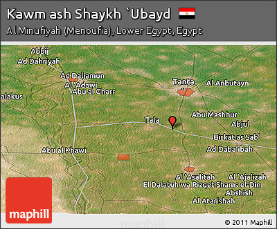 Satellite Panoramic Map of Kawm Ash Shaykh `Ubayd
