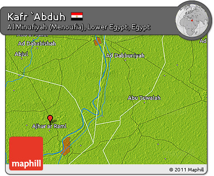 Physical 3D Map of Kafr `Abduh