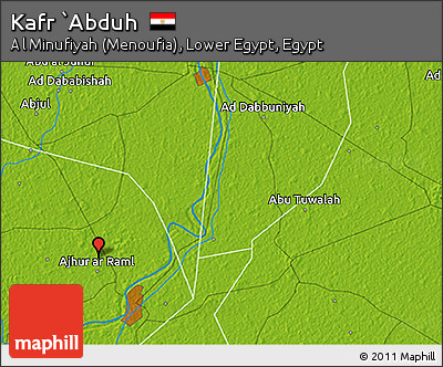 Physical 3D Map of Kafr `Abduh