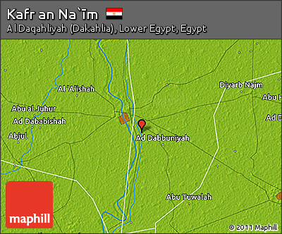 Physical 3D Map of Kafr An Na`īm
