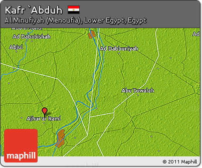 Physical 3D Map of Kafr `Abduh