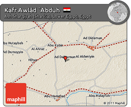 Shaded Relief 3D Map of Kafr Awlād `Abduh
