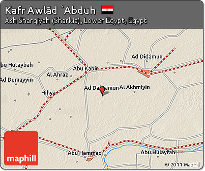Shaded Relief 3D Map of Kafr Awlād `Abduh