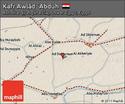 Shaded Relief 3D Map of Kafr Awlād `Abduh