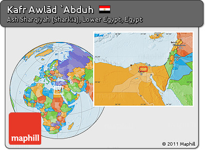Political Location Map of Kafr Awlād `Abduh