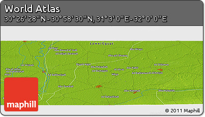 Physical Panoramic Map of the Area around 30° 42' 29" N, 31° 31' 29" E