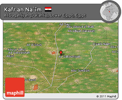 Satellite Panoramic Map of Kafr An Na`īm