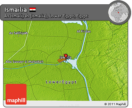 Physical 3D Map of Ismailia