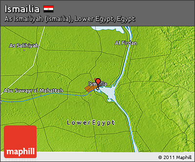 Physical 3D Map of Ismailia
