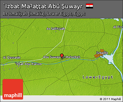 Physical 3D Map of `Izbat Maḩaţţat Abū Şuwayr