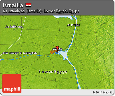 Physical 3D Map of Ismailia