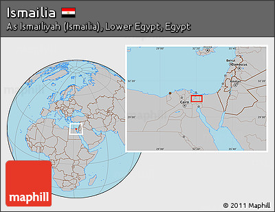 Gray Location Map of Ismailia