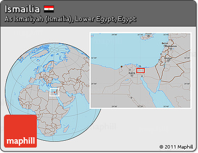 Gray Location Map of Ismailia