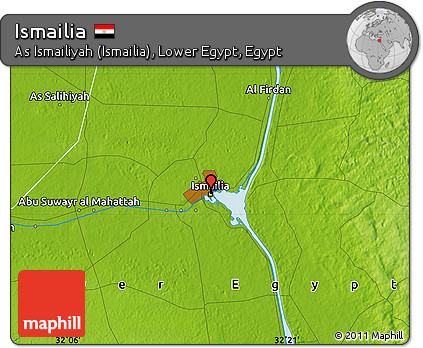 Physical Map of Ismailia