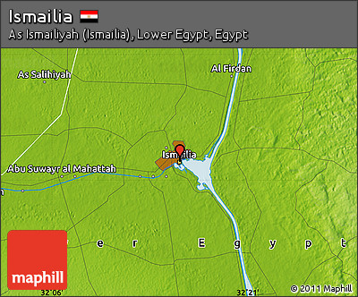 Physical Map of Ismailia
