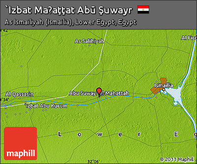 Physical Map of `Izbat Maḩaţţat Abū Şuwayr