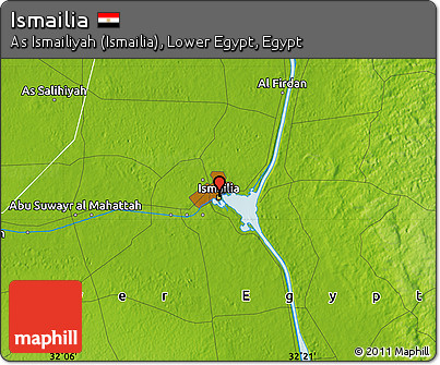 Physical Map of Ismailia