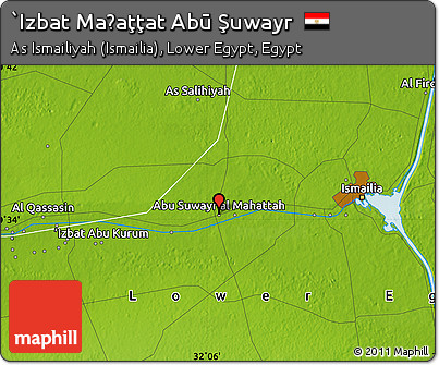 Physical Map of `Izbat Maḩaţţat Abū Şuwayr