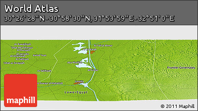 Physical Panoramic Map of the Area around 30° 42' 29" N, 32° 22' 30" E