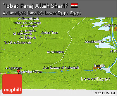 Physical Panoramic Map of `Izbat Faraj Allāh Sharīf