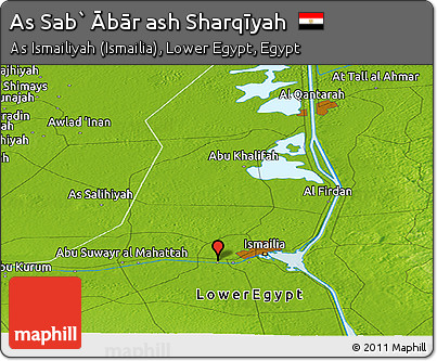 Physical Panoramic Map of As Sab` Ābār Ash Sharqīyah