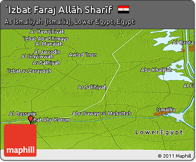 Physical Panoramic Map of `Izbat Faraj Allāh Sharīf
