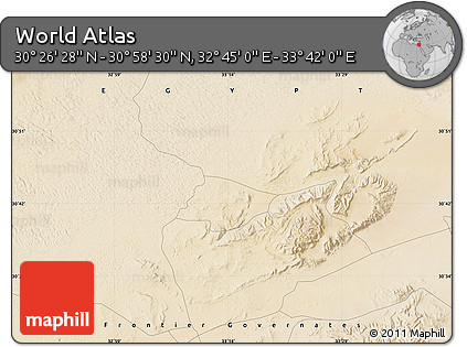 Satellite Map of the Area around 30° 42' 29" N, 33° 13' 30" E