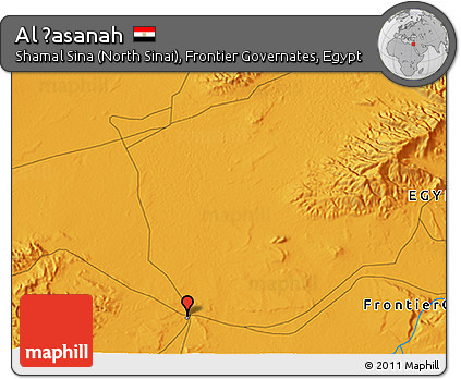 Political 3D Map of Al Ḩasanah