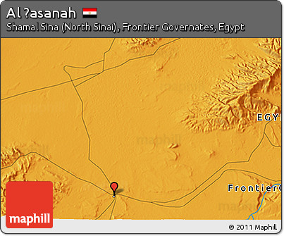 Political 3D Map of Al Ḩasanah