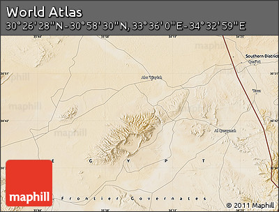 Satellite Map of the Area around 30° 42' 29" N, 34° 4' 30" E