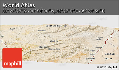 Satellite Panoramic Map of the Area around 30° 42' 29" N, 34° 55' 29" E