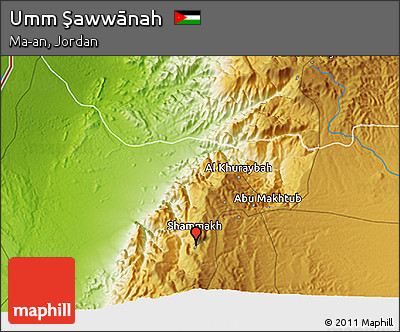 Physical 3D Map of Umm Şawwānah