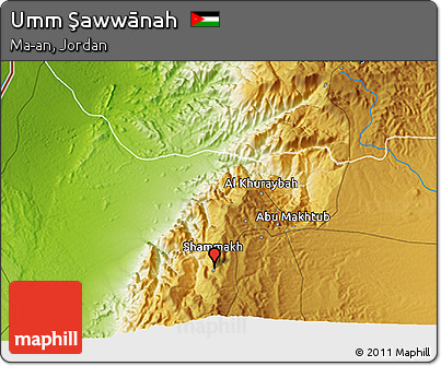 Physical 3D Map of Umm Şawwānah