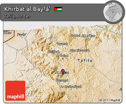 Satellite 3D Map of Khirbat Al Bayḑā'