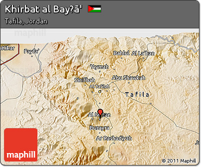 Satellite 3D Map of Khirbat Al Bayḑā'