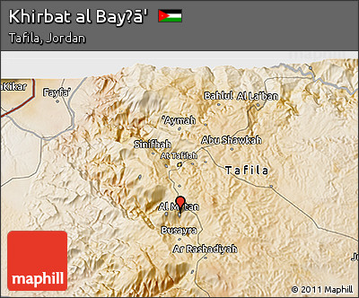 Satellite 3D Map of Khirbat Al Bayḑā'