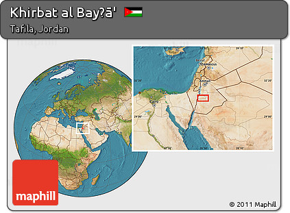 Satellite Location Map of Khirbat Al Bayḑā'