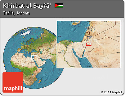 Satellite Location Map of Khirbat Al Bayḑā'