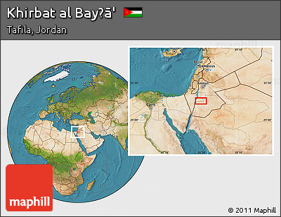 Satellite Location Map of Khirbat Al Bayḑā'