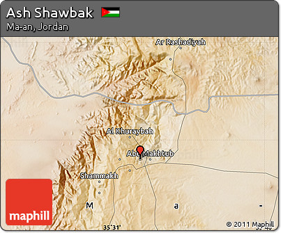 Satellite Map of Ash Shawbak