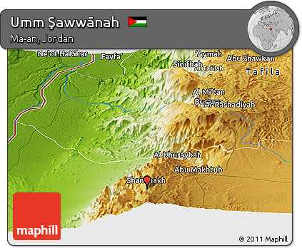 Physical Panoramic Map of Umm Şawwānah