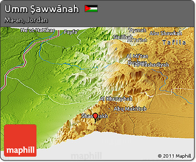 Physical Panoramic Map of Umm Şawwānah