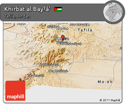 Satellite Panoramic Map of Khirbat Al Bayḑā'