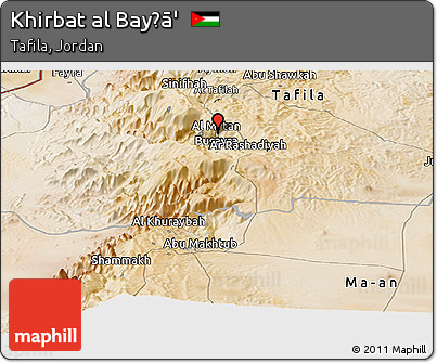 Satellite Panoramic Map of Khirbat Al Bayḑā'
