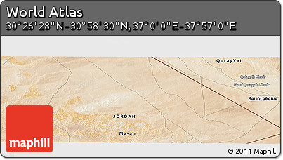 Satellite Panoramic Map of the Area around 30° 42' 29" N, 37° 28' 30" E