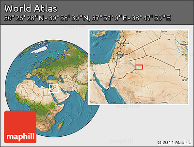 Satellite Location Map of the Area around 30° 42' 29" N, 38° 19' 30" E